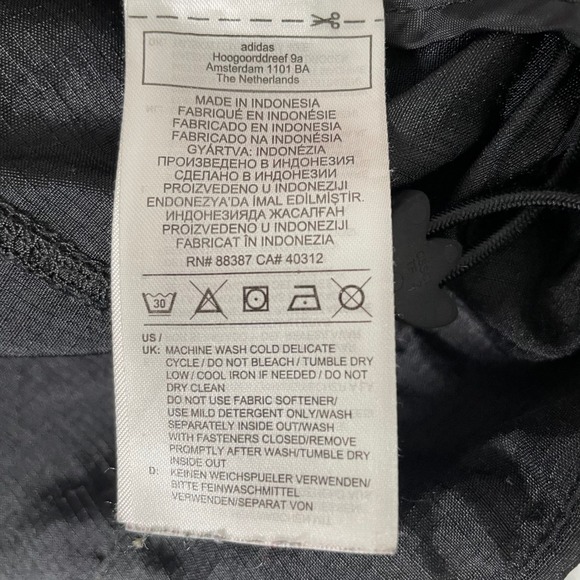 Adidas Windbreaker Jacket Womens Large Black Athleisure Outdoor Lightweight - Picture 7 of 12